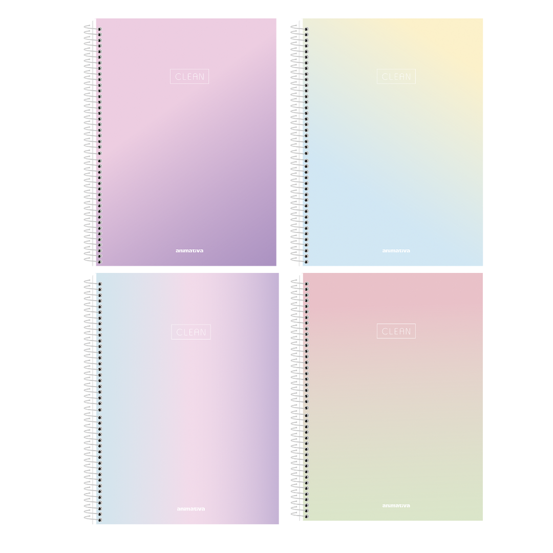 Caderno A5 - Animativa - Clear - Nova Coleção - 140mmx200mm - 80Fls