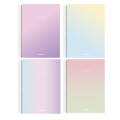 Caderno A5 - Animativa - Clear - Nova Coleção - 140mmx200mm - 80Fls