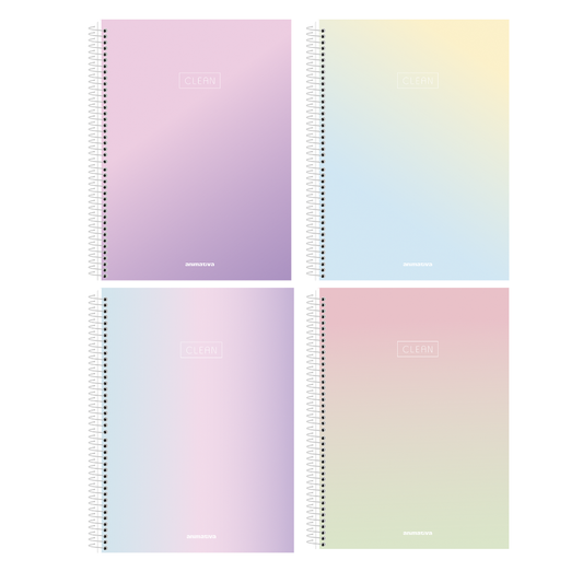 Caderno A5 - Animativa - Clear - Nova Coleção - 140mmx200mm - 80Fls