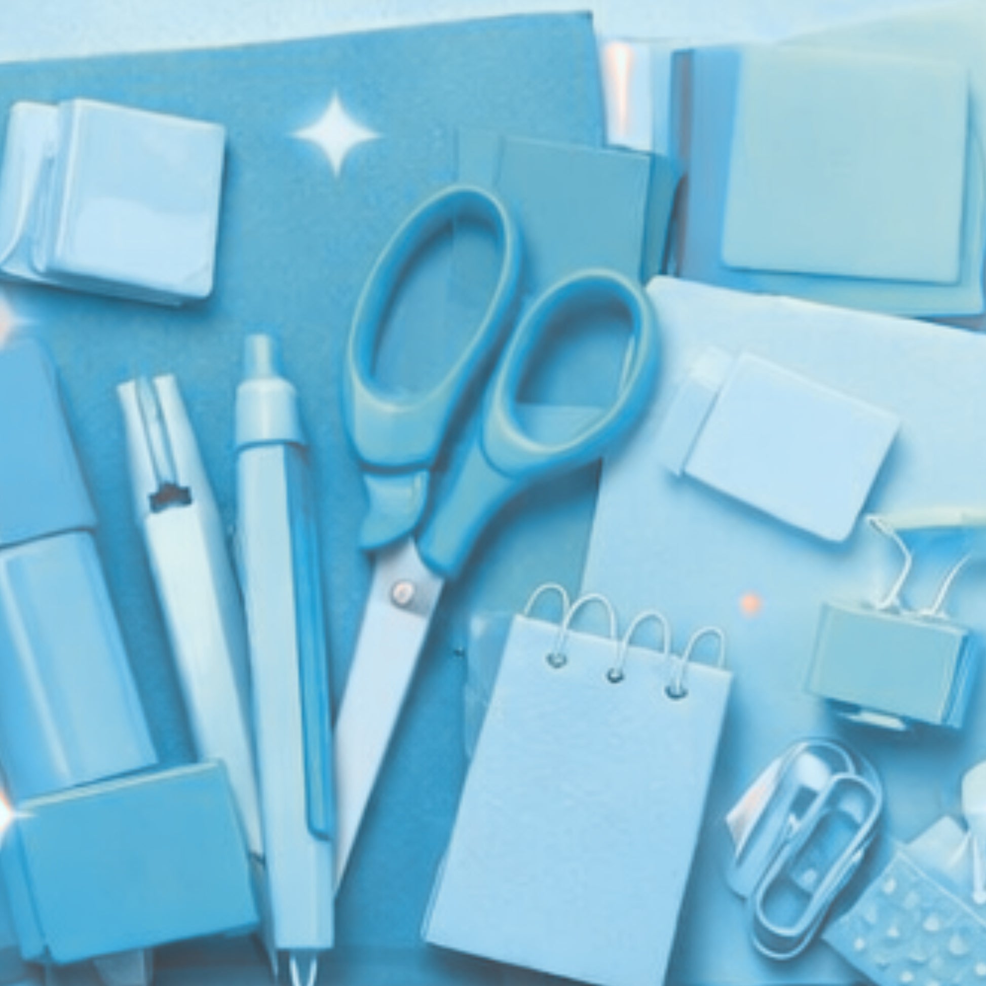 Kit de Papelaria - Papelaria Unicórnio - Monocromático - lateral