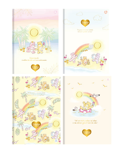 Caderno Colegial - Animativa - Ursinhos Carinhosos - 179mm x 241mm - 160Fls - NOVA COLEÇÃO