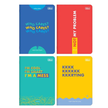 Caderno Grampeaado - Tilibra - Fun - Frases Divertidas - 150mmx208mm - 32Fls