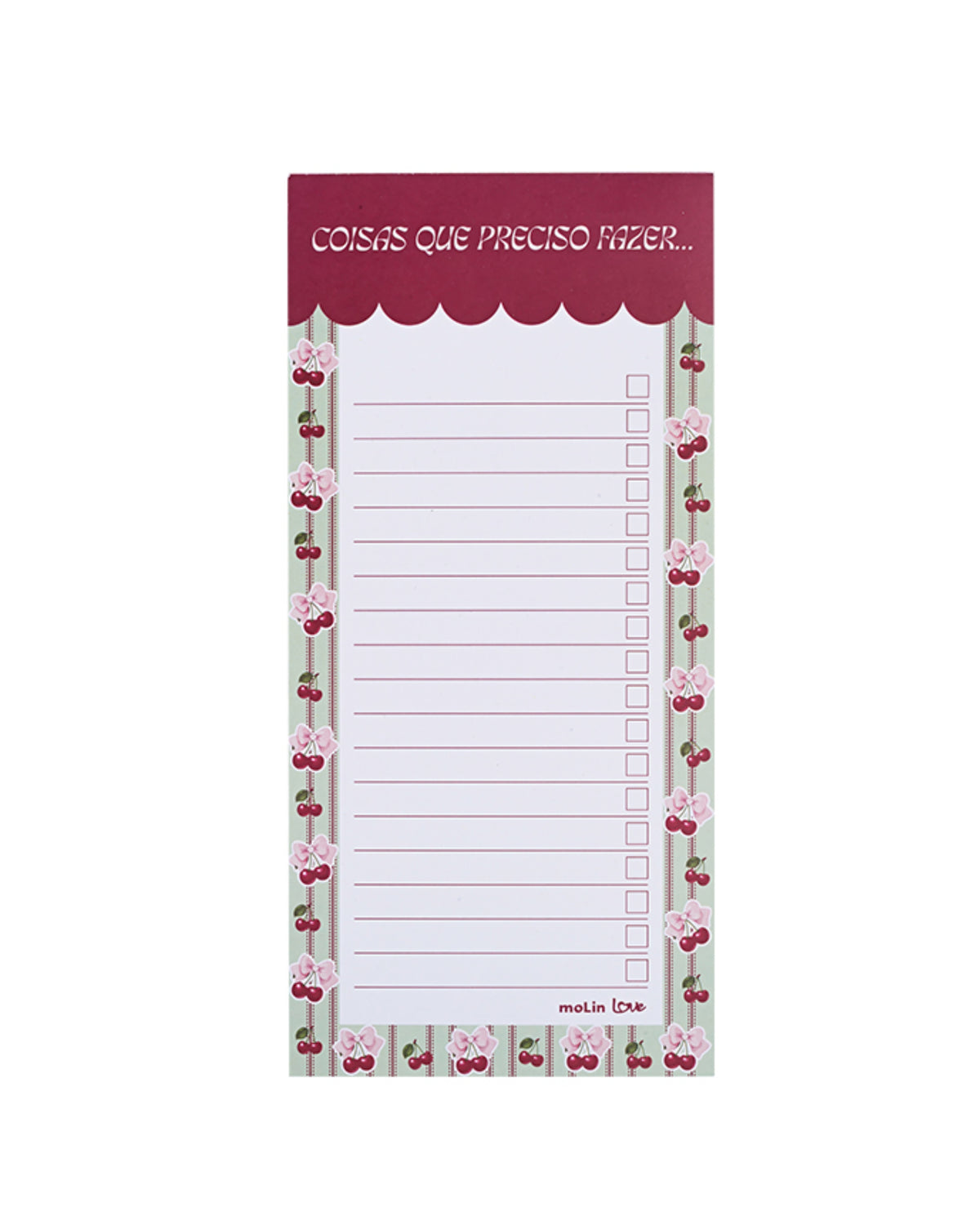 Bloco de Anotações - Molin - My Cherry - Checklist - 52Fls