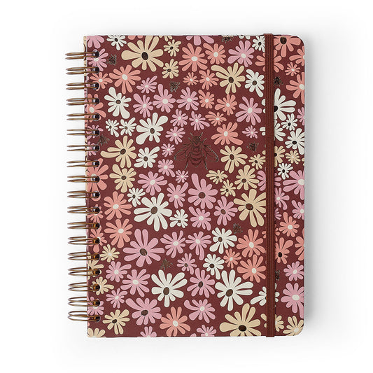 Caderno Espiral - Cícero - Melissa Mini Bloomy Chocolate - Pautado 17x24 10 Matérias 160 Fls