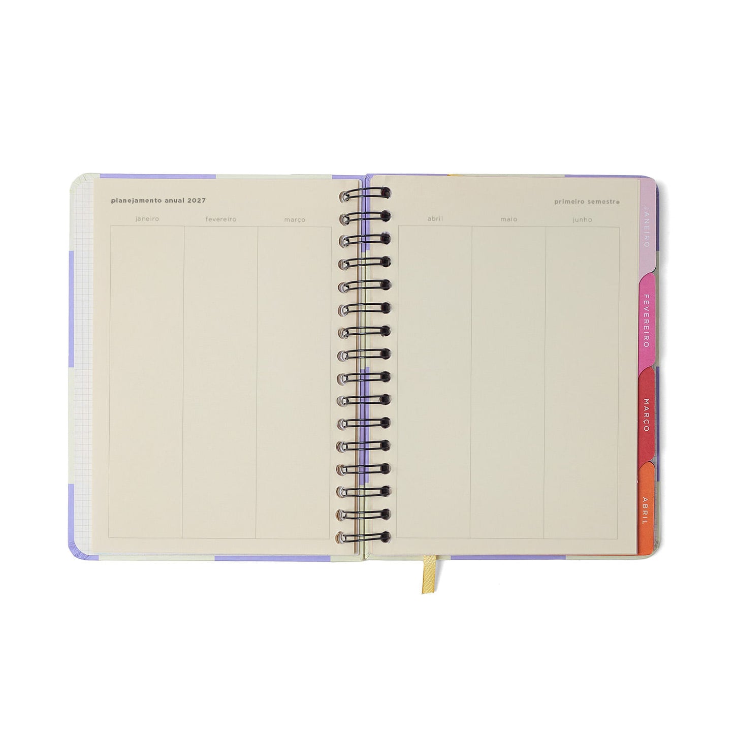 Agenda Planner Wire-o 2027 - Cícero - Melissa Mini Bloomy Chocolate - Semanal Notas A5