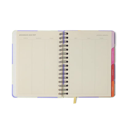 Agenda Planner Wire-o 2027 - Cícero - Melissa Mini Bloomy Chocolate - Semanal Notas A5