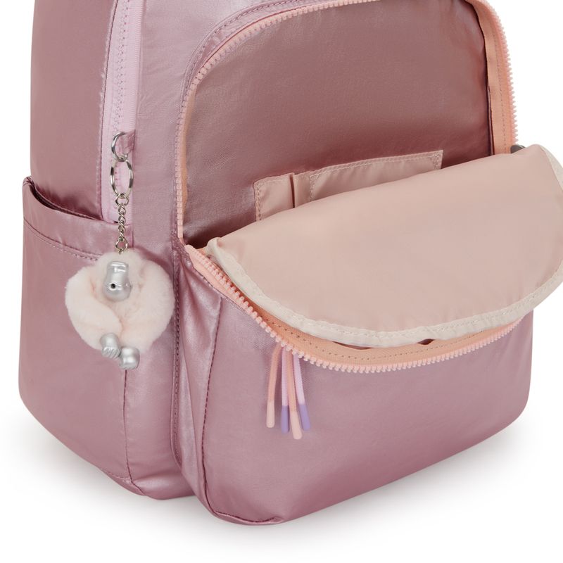 Mochila Kipling Seoul Rosa Bronze Pi Met C