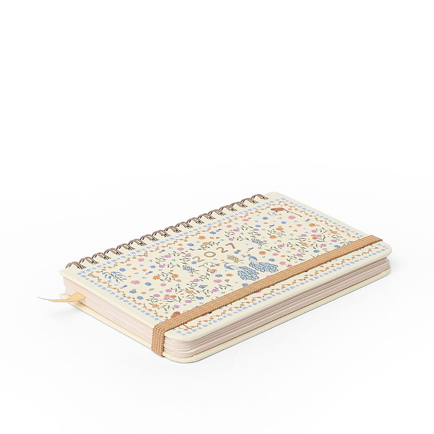 Agenda Planner Wire-o 2027 - Cícero - Relicário Realeza Off White - Semanal Office 15,5x9