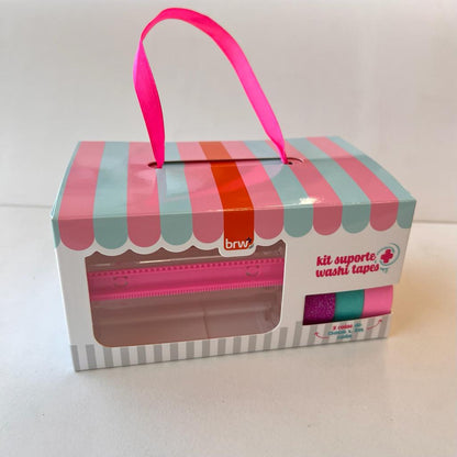 Kit Suporte + 3 Washi Tapes 15mmx3m - BRW - Tutti-Frutti