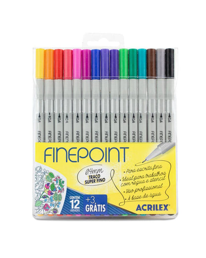 Caneta Fineliner - Acrilex - Finepoint - 0.4mm