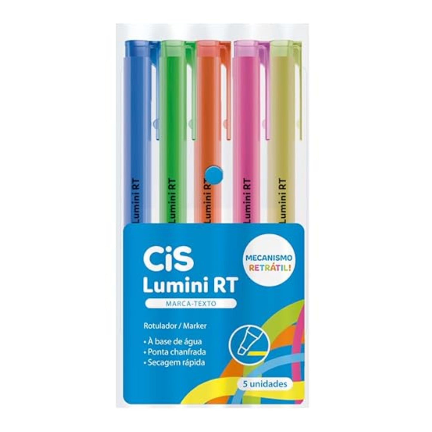 Marca Texto - CIS - Lumini RT - Estojo c/ 5 Cores