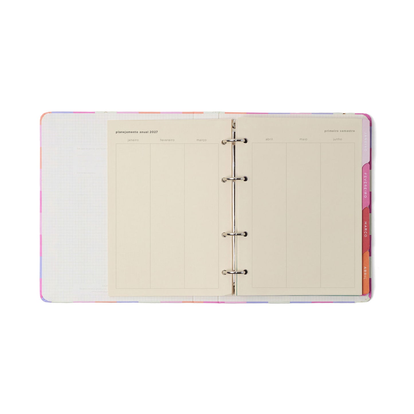 Agenda Planner Argolado 2027 - Cícero - Melissa Mini Bloomy Pistache - Semanal Notas A5