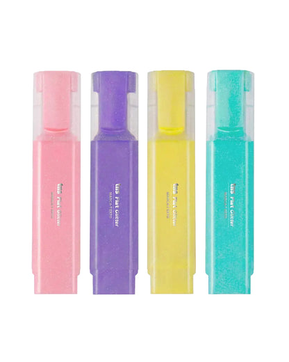 Marca Texto - Tris - Flat c/ Glitter - Estojo c/ 4 Cores