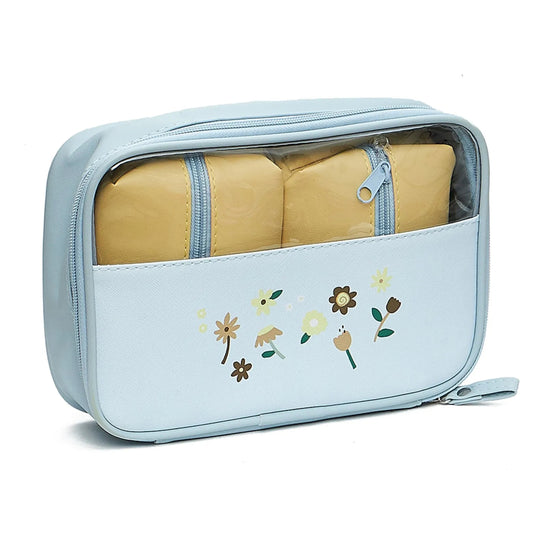 Necessaire - Florie - c/ Duas Bolsas -  Florzinhas - Azul