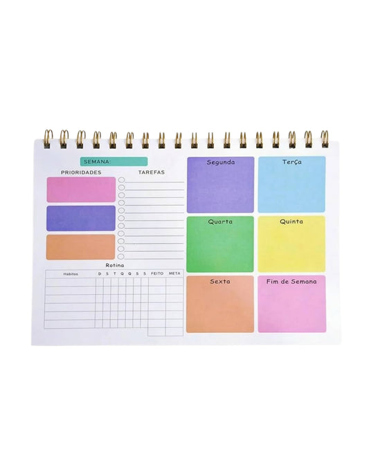 Planner de Mesa -Permanente Semanal - 200mm x 240mm - 50Fls
