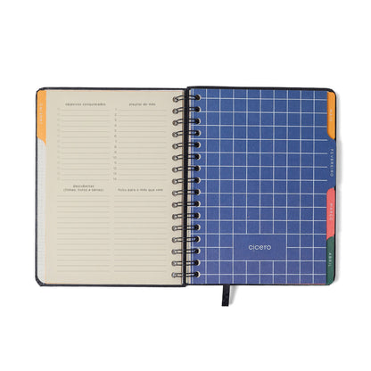 Agenda Planner Wire-o 2027 - Cícero - Noronha Peróla do Mar - Semanal Notas A5