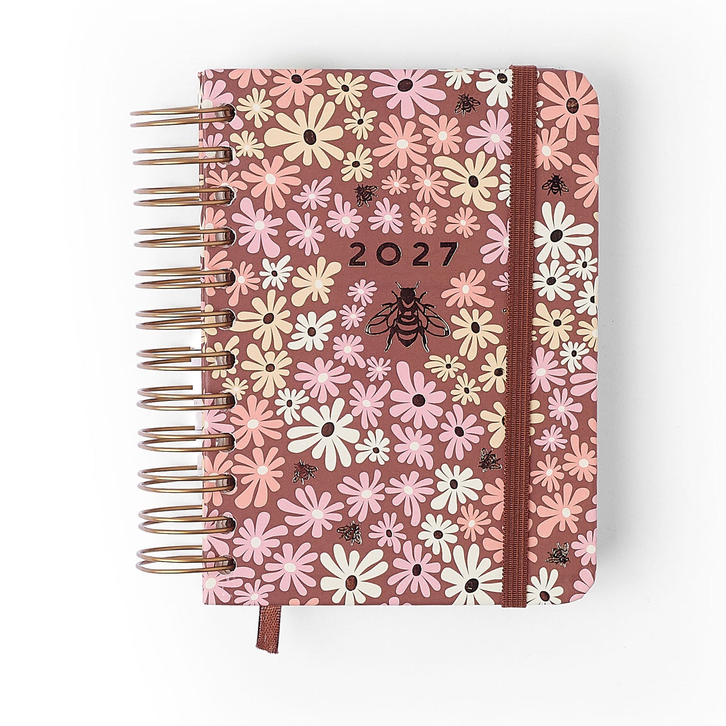 Agenda Planner Wire-o 2027 - Cícero - Melissa Mini Bloomy Chocolate - Diária 11,5x16