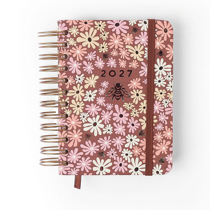 Agenda Planner Wire-o 2027 - Cícero - Melissa Mini Bloomy Chocolate - Diária 11,5x16