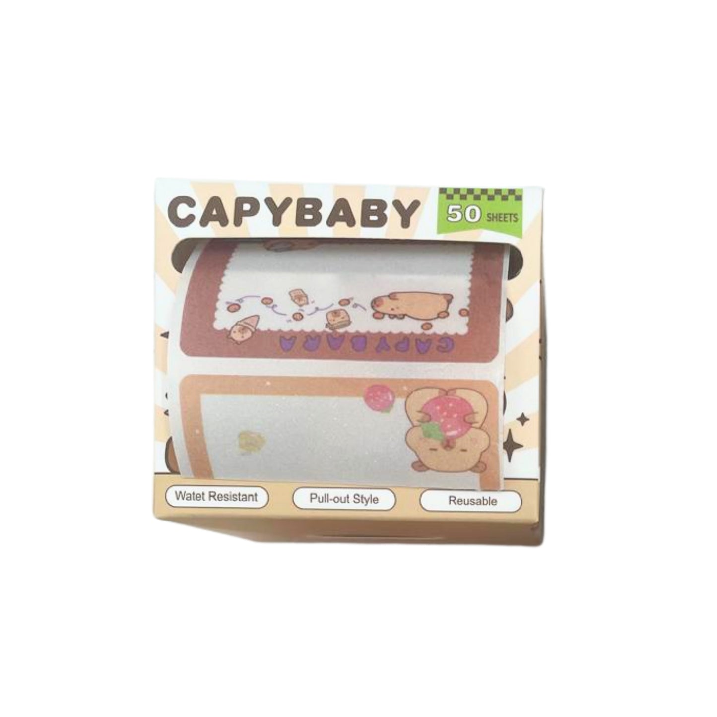 Rolo de Notas Adesivas - CapyBaby c/ Glitter