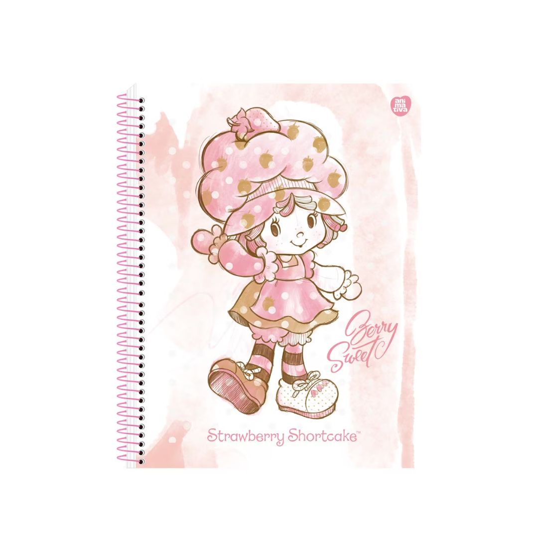 Caderno Espiral Colegial - Animativa - Moranguinho 160 Fls