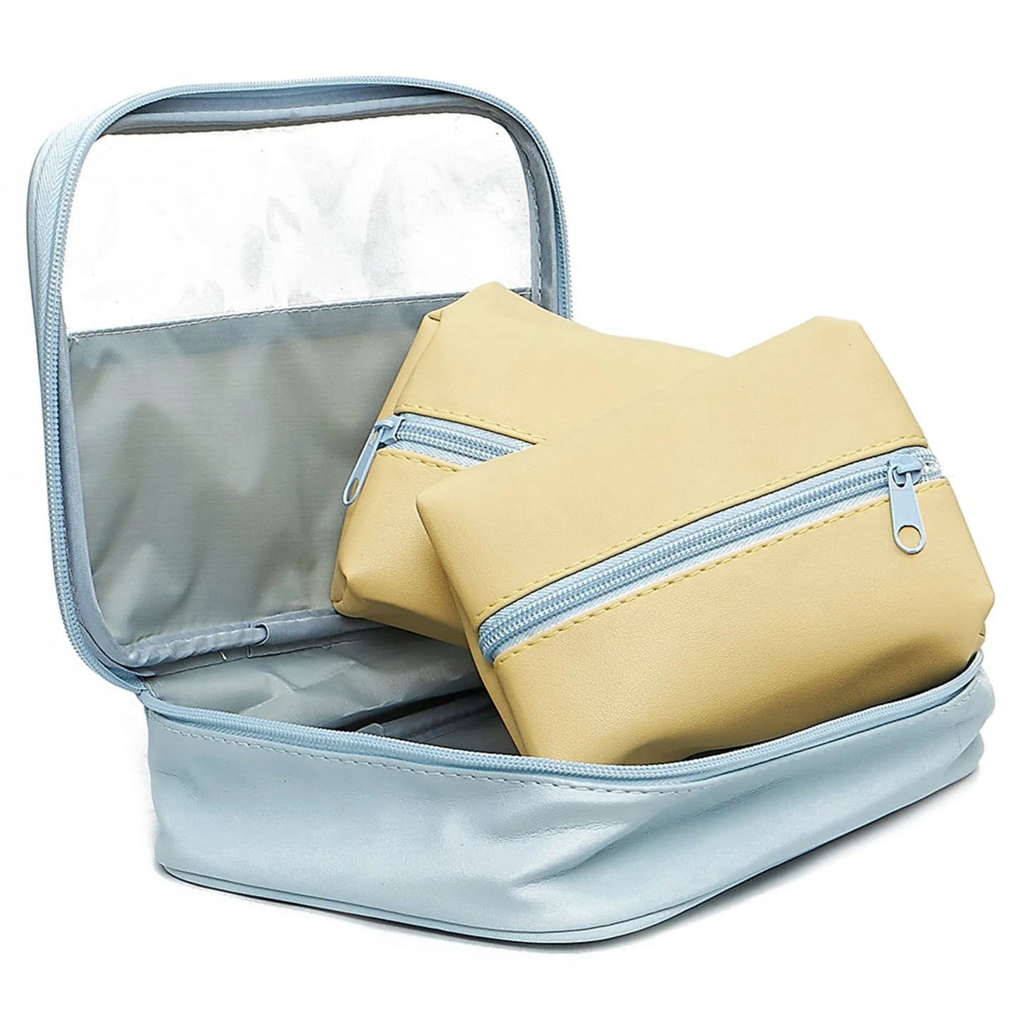 Necessaire - Florie - c/ Duas Bolsas -  Florzinhas - Azul