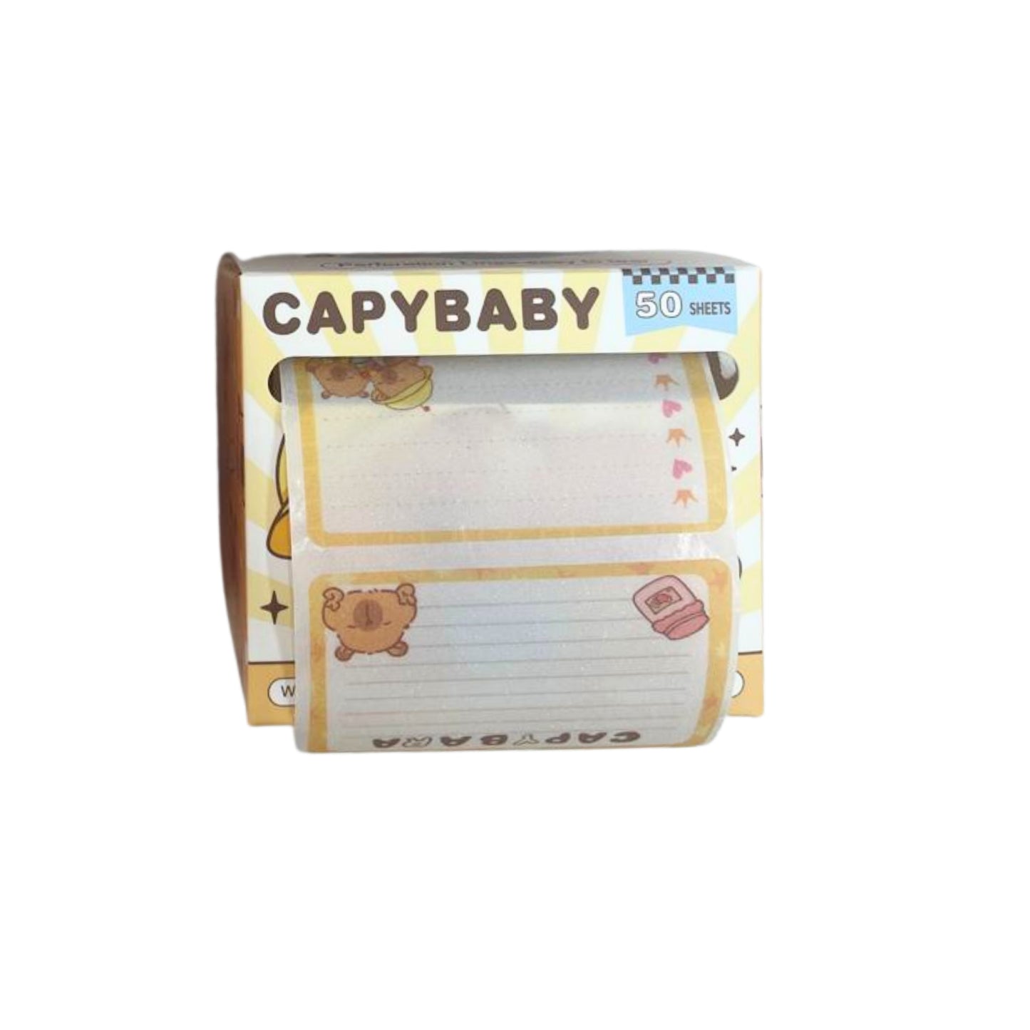 Rolo de Notas Adesivas - CapyBaby c/ Glitter