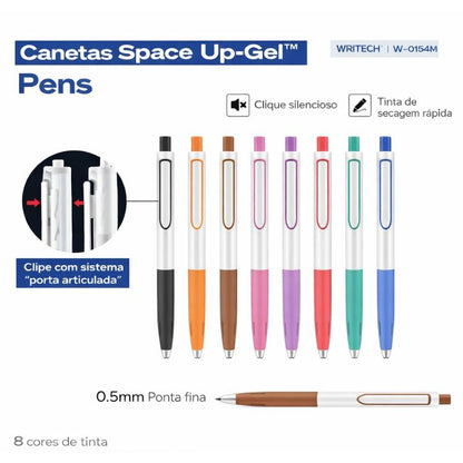 Caneta Gel Retrátil Writech Space Up 0.5mm W-0154M