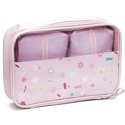 Necessaire - Florie -  c/ Duas Bolsas - Chuva de Flores - Rosa