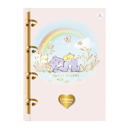 Caderno Colegial Argolado - Animativa - Ursinhos Carinhosos - 160Fls - 179mmx241mm