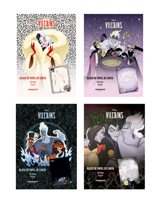 Papel de Carta - Animativa - Vilões - 150mm x 210mm - 48Fls
