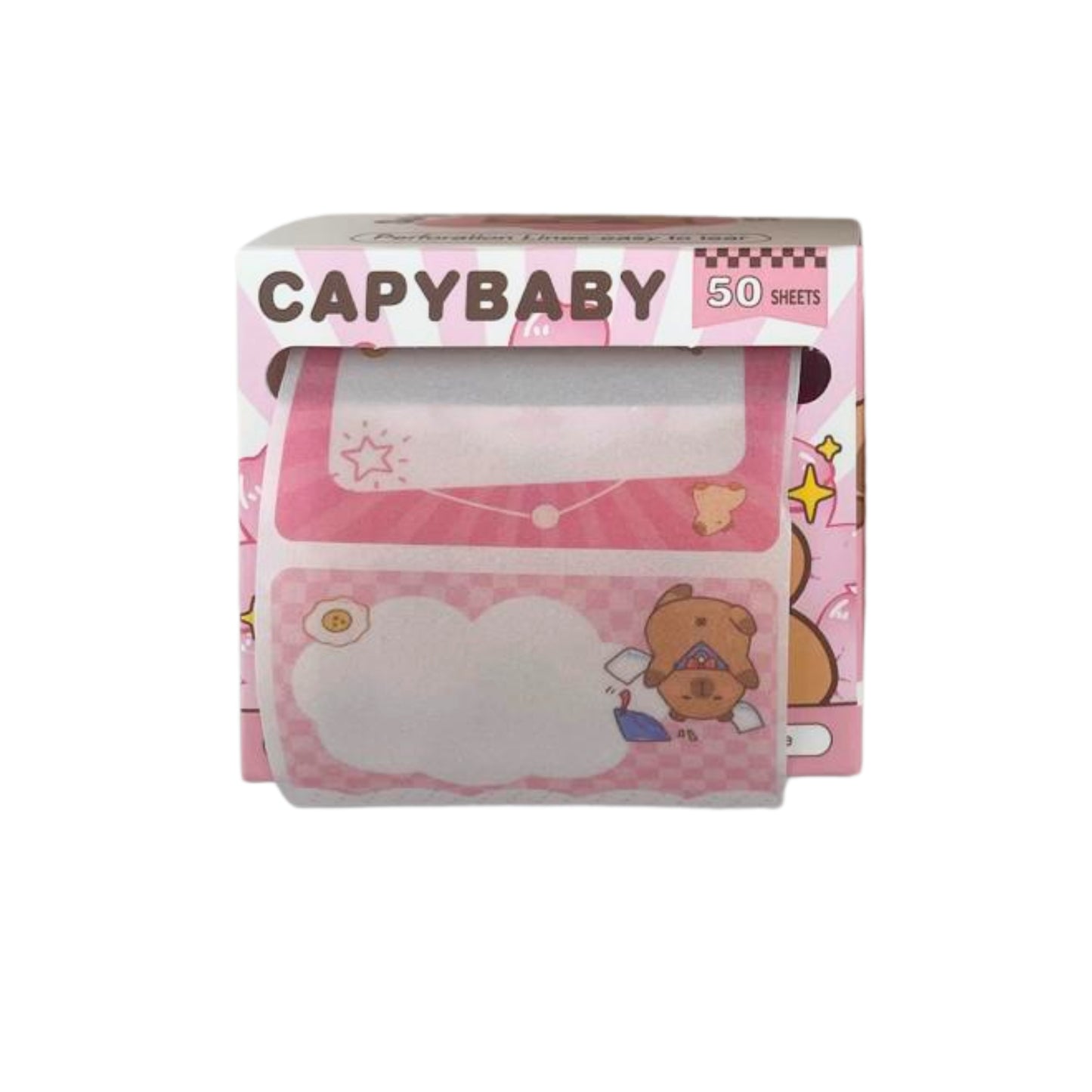 Rolo de Notas Adesivas - CapyBaby c/ Glitter
