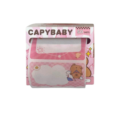 Rolo de Notas Adesivas - CapyBaby c/ Glitter