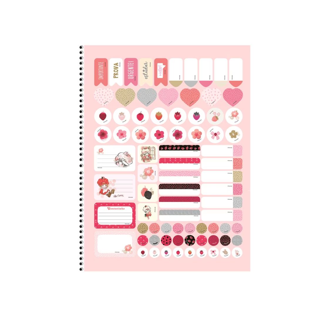 Caderno Espiral Colegial - Animativa - Moranguinho 160 Fls