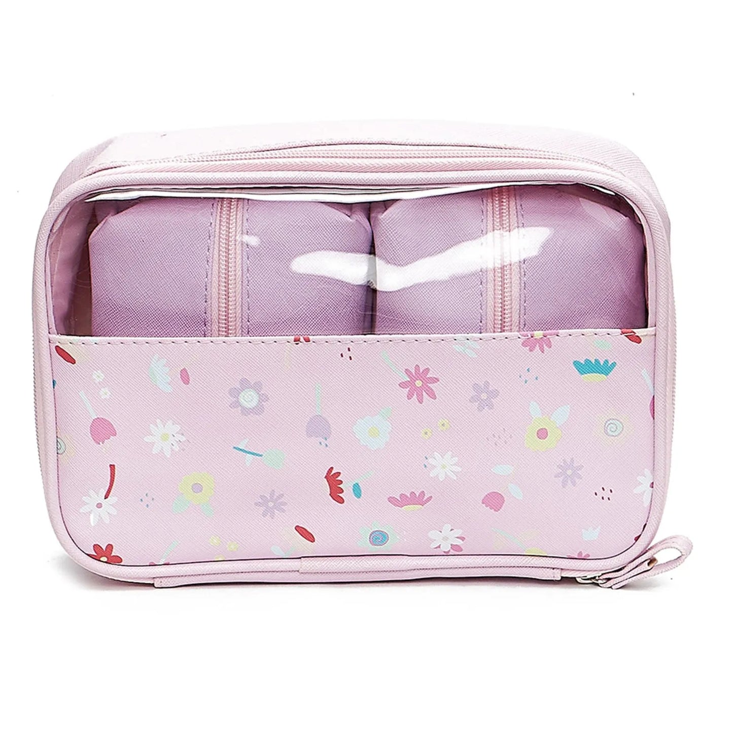 Necessaire - Florie -  c/ Duas Bolsas - Chuva de Flores - Rosa