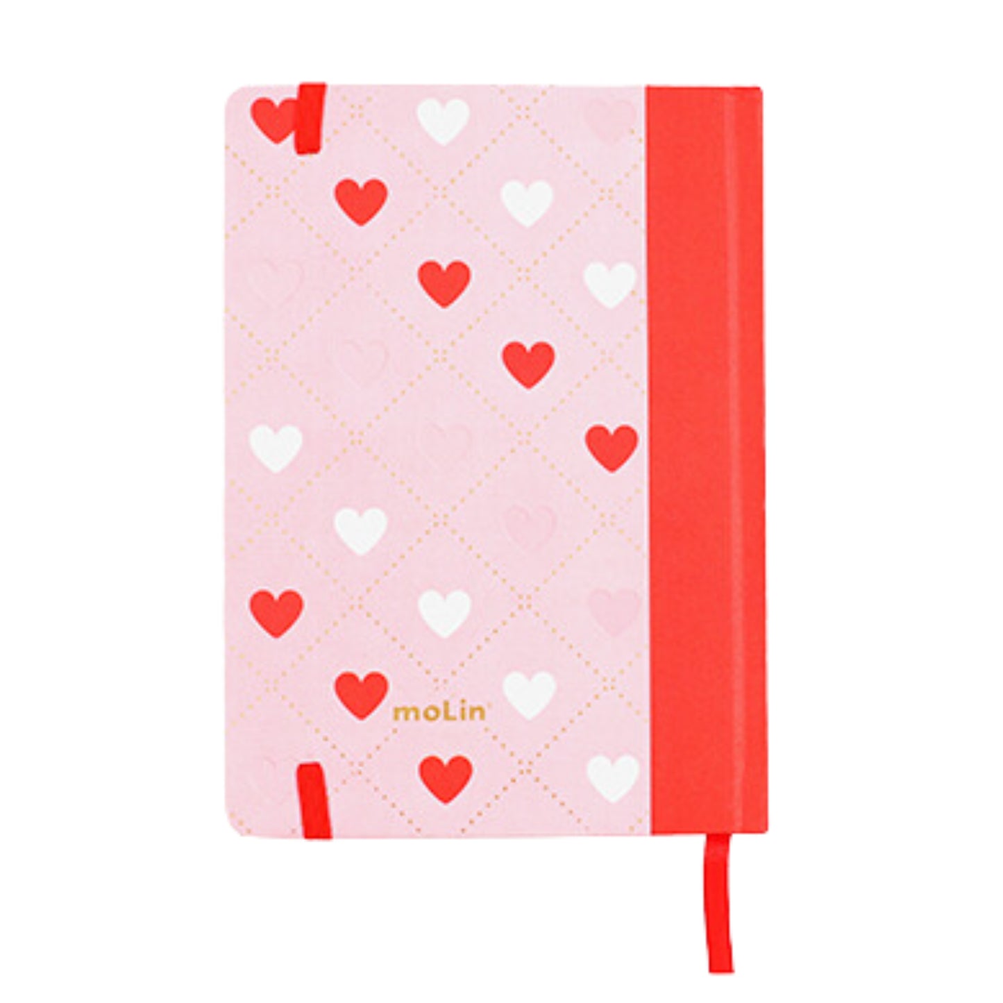 Caderno A5 - Molin - Pink Heart - Capa Dura - 96 Folhas