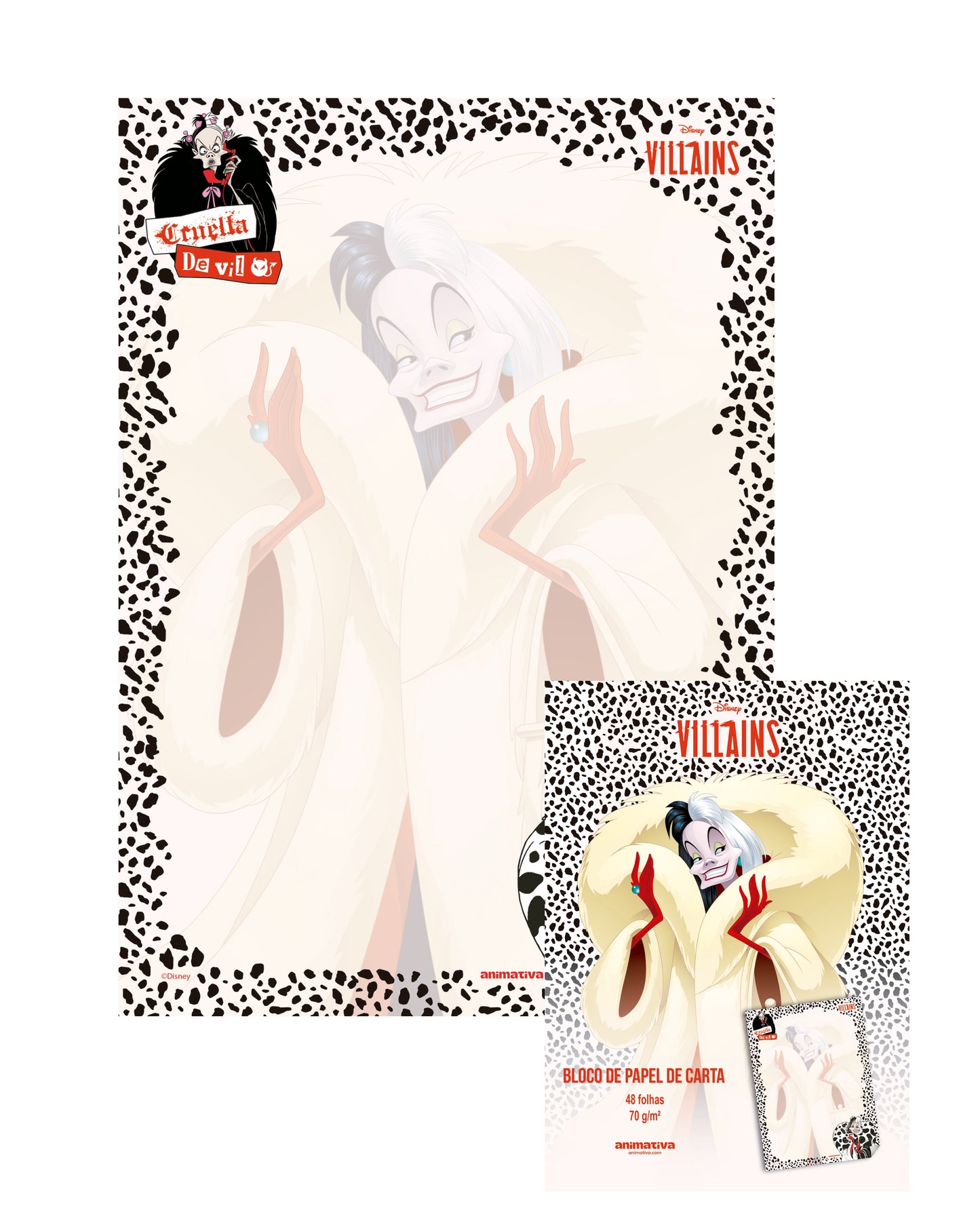 Papel de Carta - Animativa - Vilões - 150mm x 210mm - 48Fls