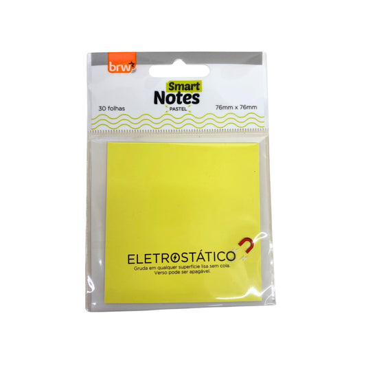 Bloco Adesivo Eletrostático - BRW - Pastel - 30 Folhas - 76x76mm