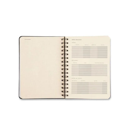 Planner Permanente Wire-o Financeiro - Cícero - 14,8x21cm Trama Teia