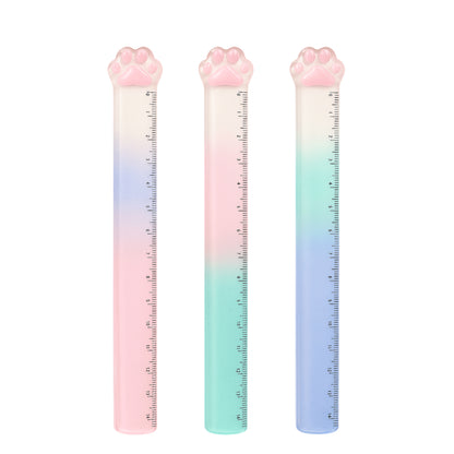 Régua - Patinha de Gato - Degradê - 15cm c/ Glitter