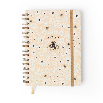 Agenda Planner Wire-o 2027 - Cícero - Melissa Mini Bloomy Manteiga - Semanal Anotações A5