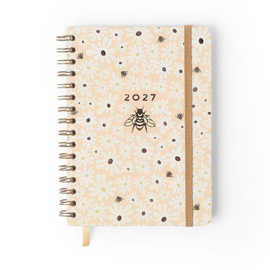 Agenda Planner Wire-o 2027 - Cícero - Melissa Mini Bloomy Manteiga - Semanal Anotações A5