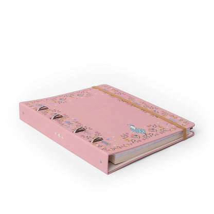 Caderno Criativo Argolado - Cícero - Relicário Secreto Coral - Pautado 17x24