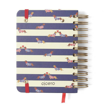 Agenda Planner Wire-o 2026 - Cicero - Praia - Diária -  11,5x16 -  Cachorros