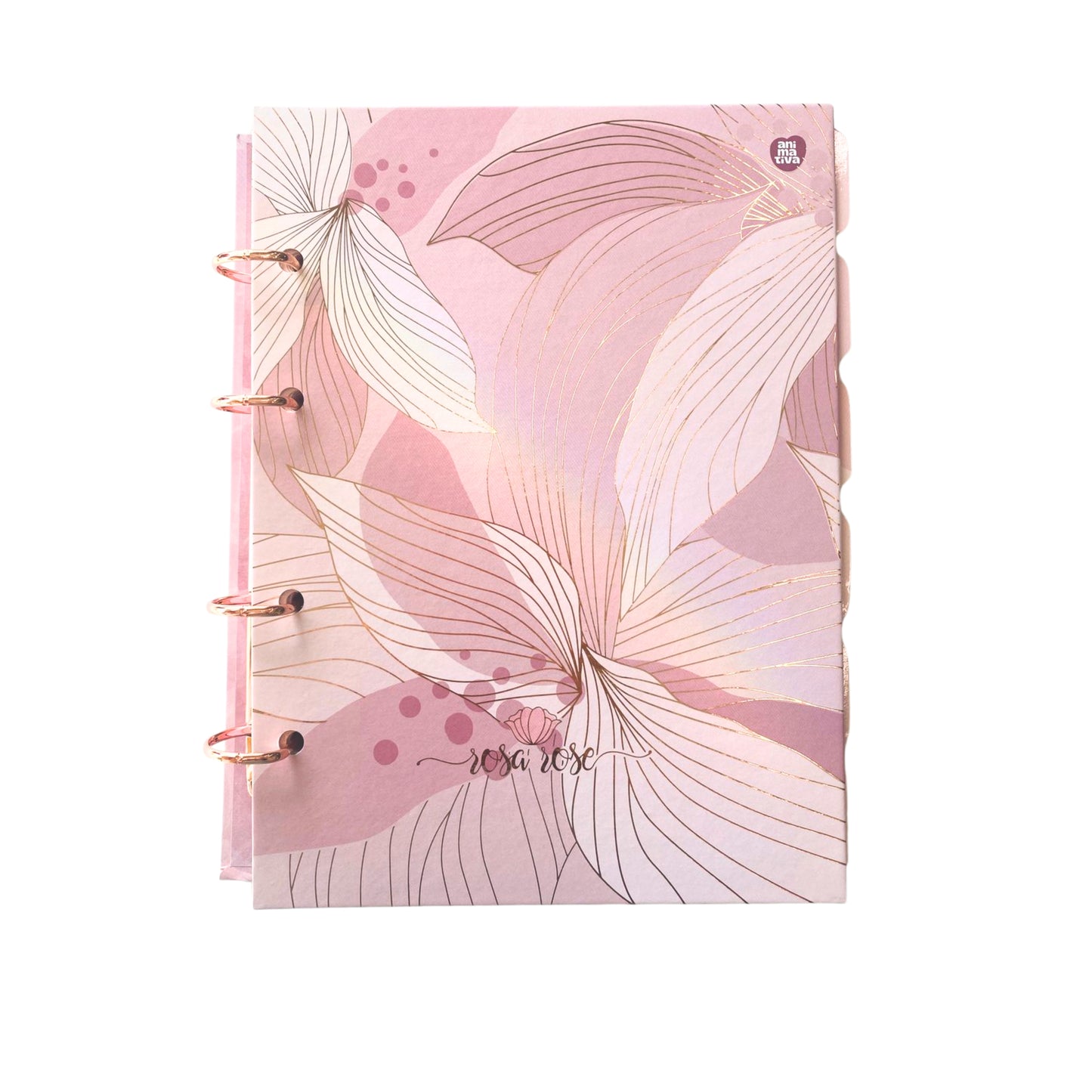 Caderno Argolado Colegial - Animativa - Rosa Rose - 160 Folhas