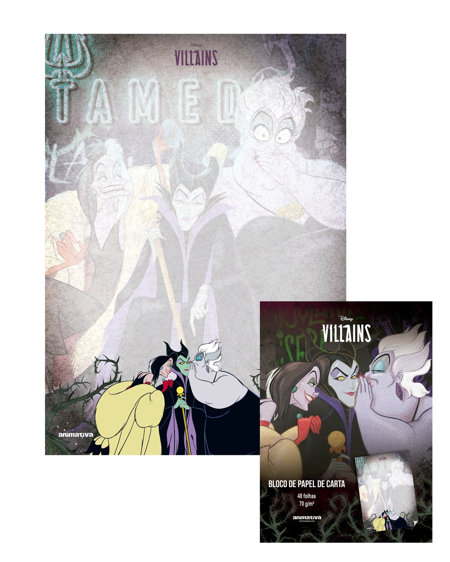 Papel de Carta - Animativa - Vilões - 150mm x 210mm - 48Fls