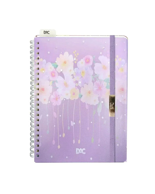 Caderno A5 - DAC - Flowers - Pautado - 80Fls