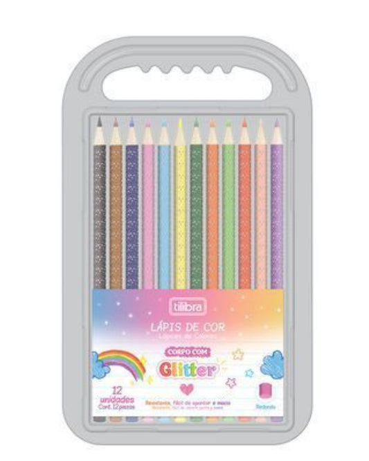 Lápis de Cor - Tilibra - Glitter - 12 Cores