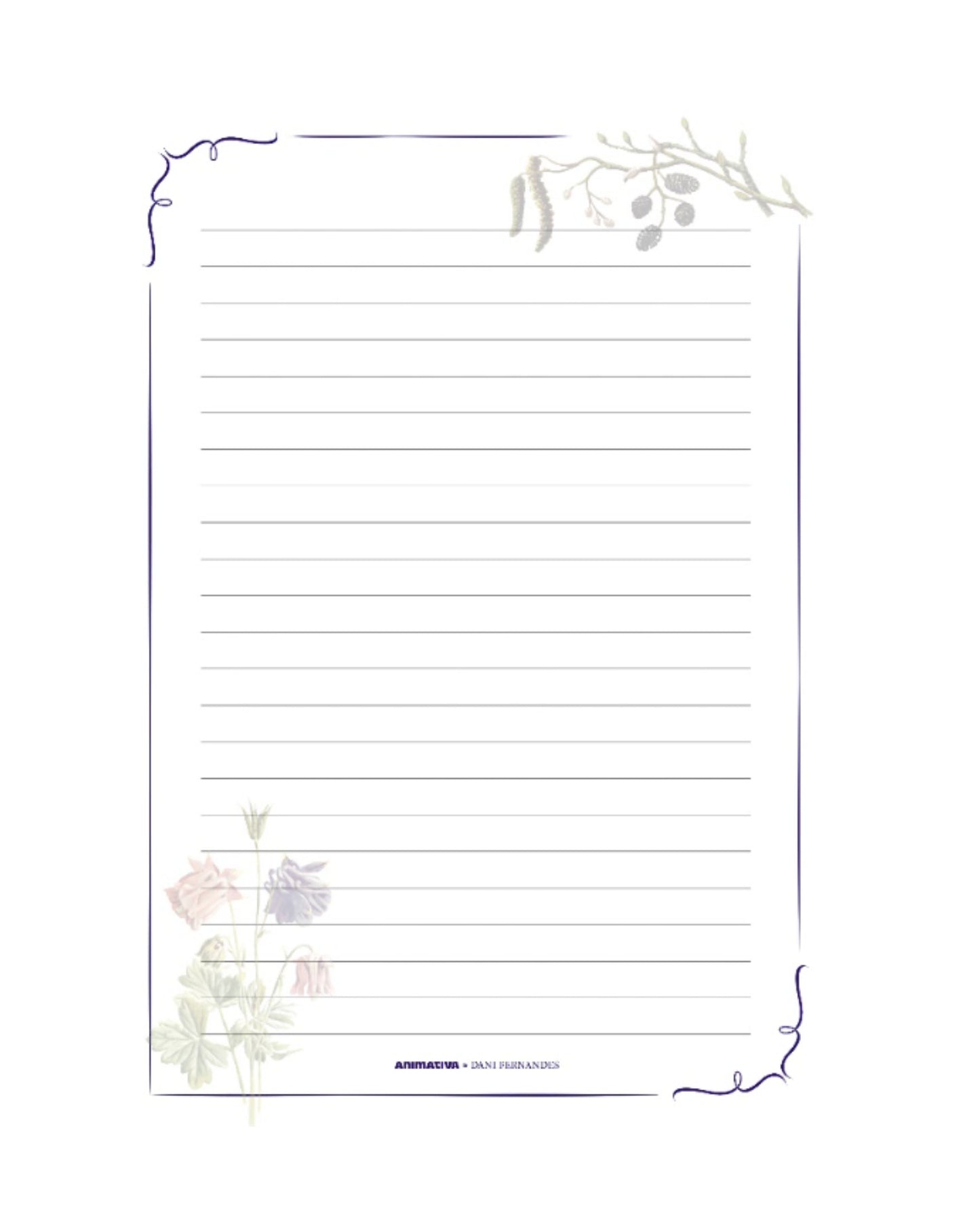 Caderno Colegial - Animativa - Dani Fernandes - Flor de Figo - 80Fls - Perfumado