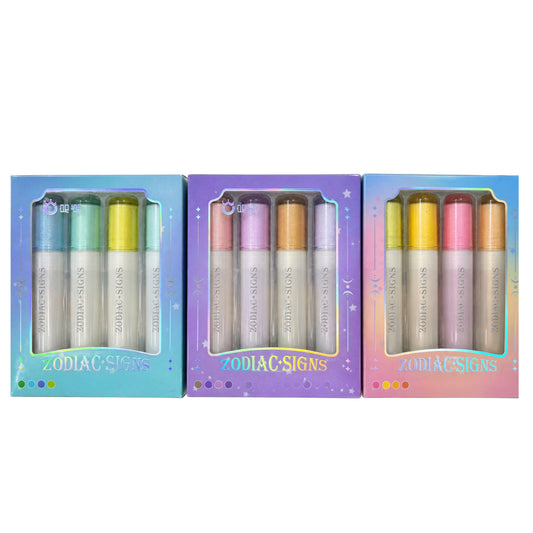 Marca Texto - Zodiaco Signo c/ Glitter - Estojo c/ 4 cores