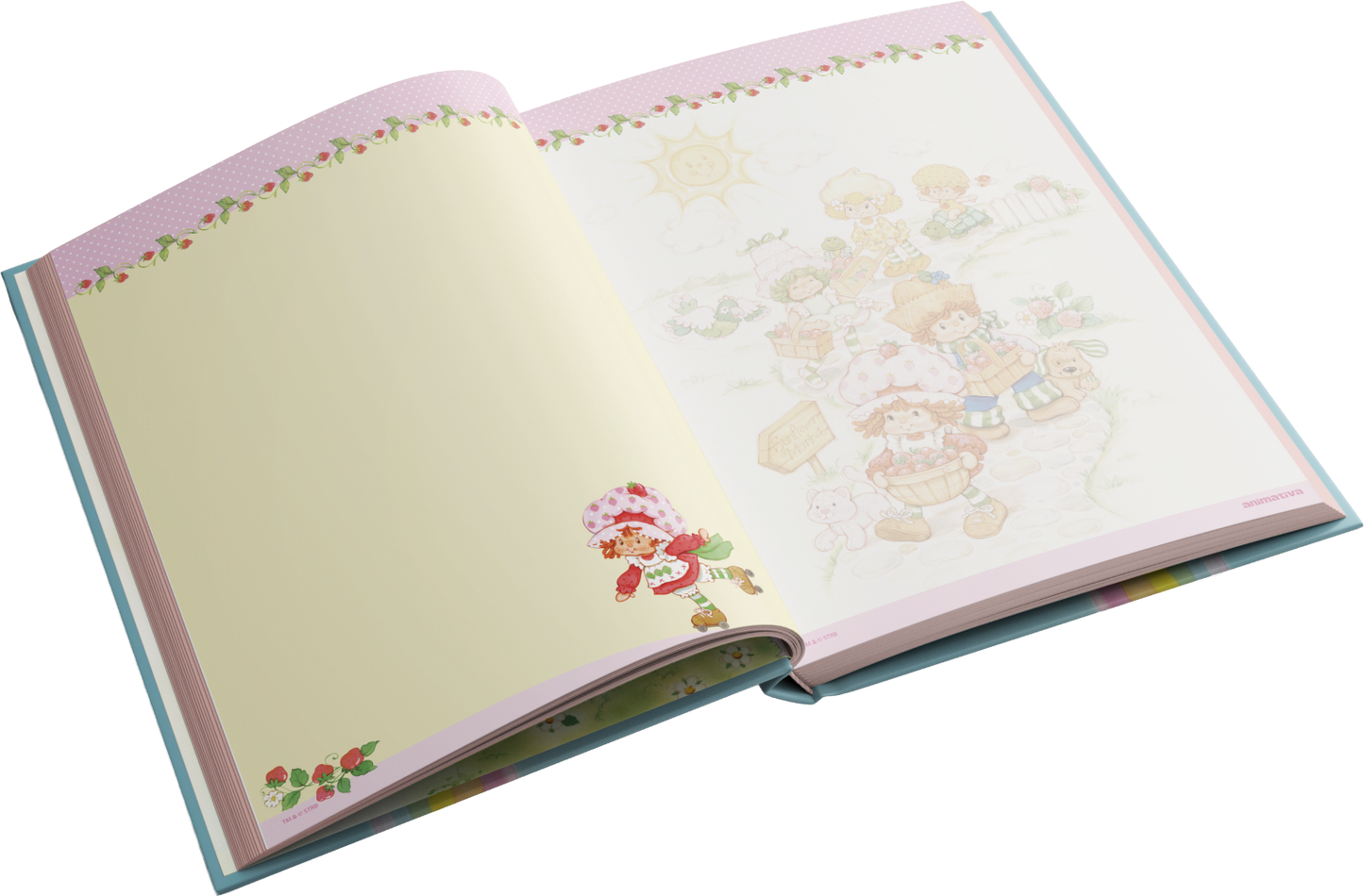 Caderno Colegial Moranguinho Brochura capa dura 160 Folhas Animativa
